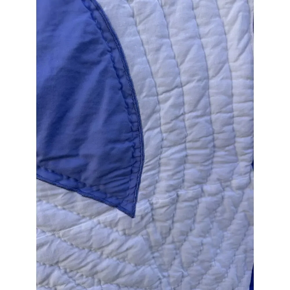 Handmade Bright Celestial Quilt Wholecloth Applique 81”x63” Twin Moon & Stars